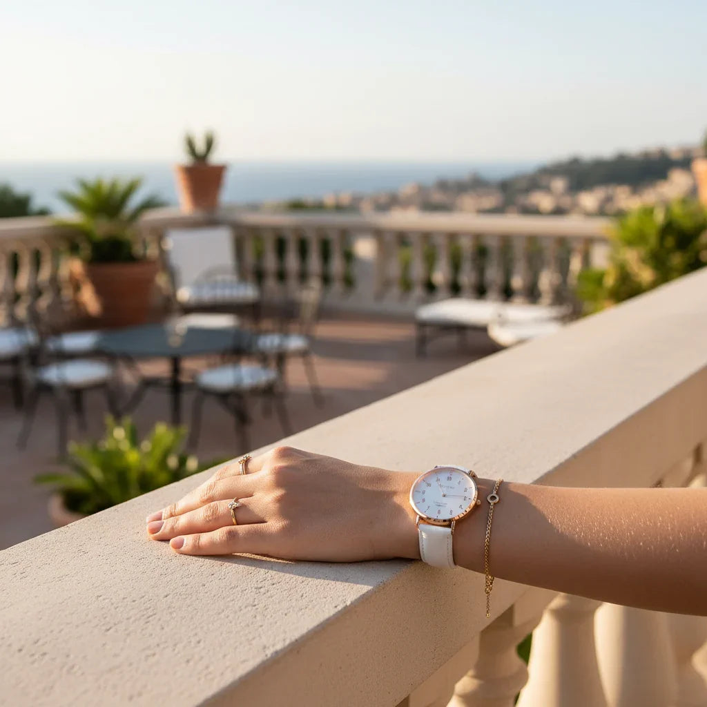 Outdoor terrace afternoon light