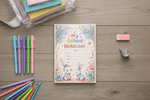 Overhead flat lay notebook