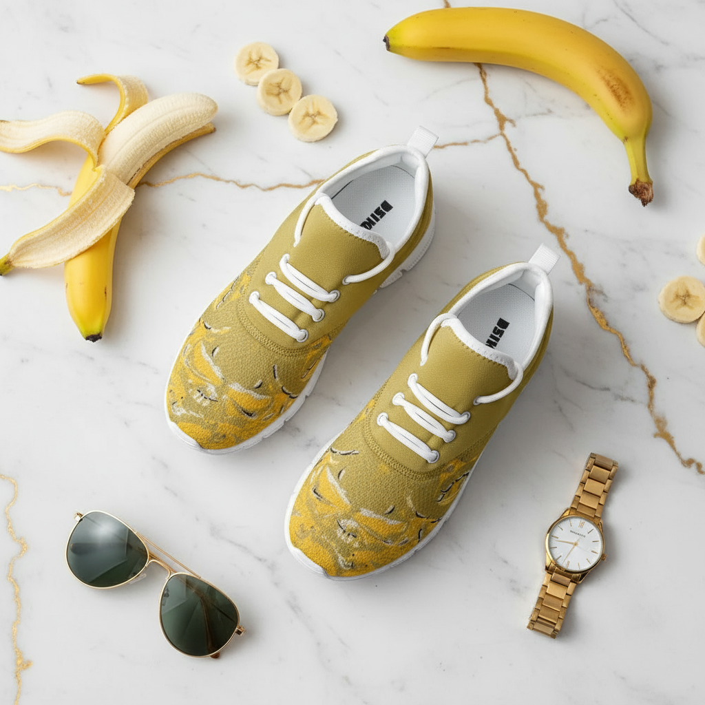 Overhead flat lay with luxury accessories