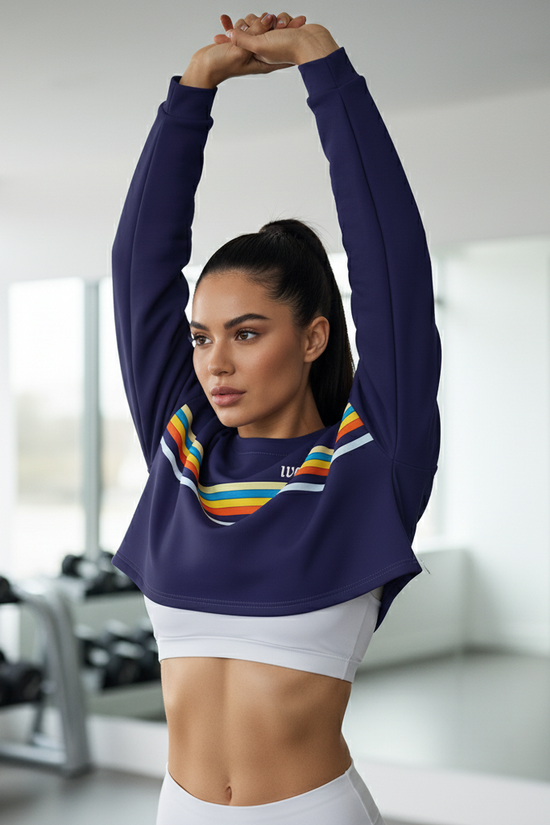 Overhead stretch revealing strapless bra