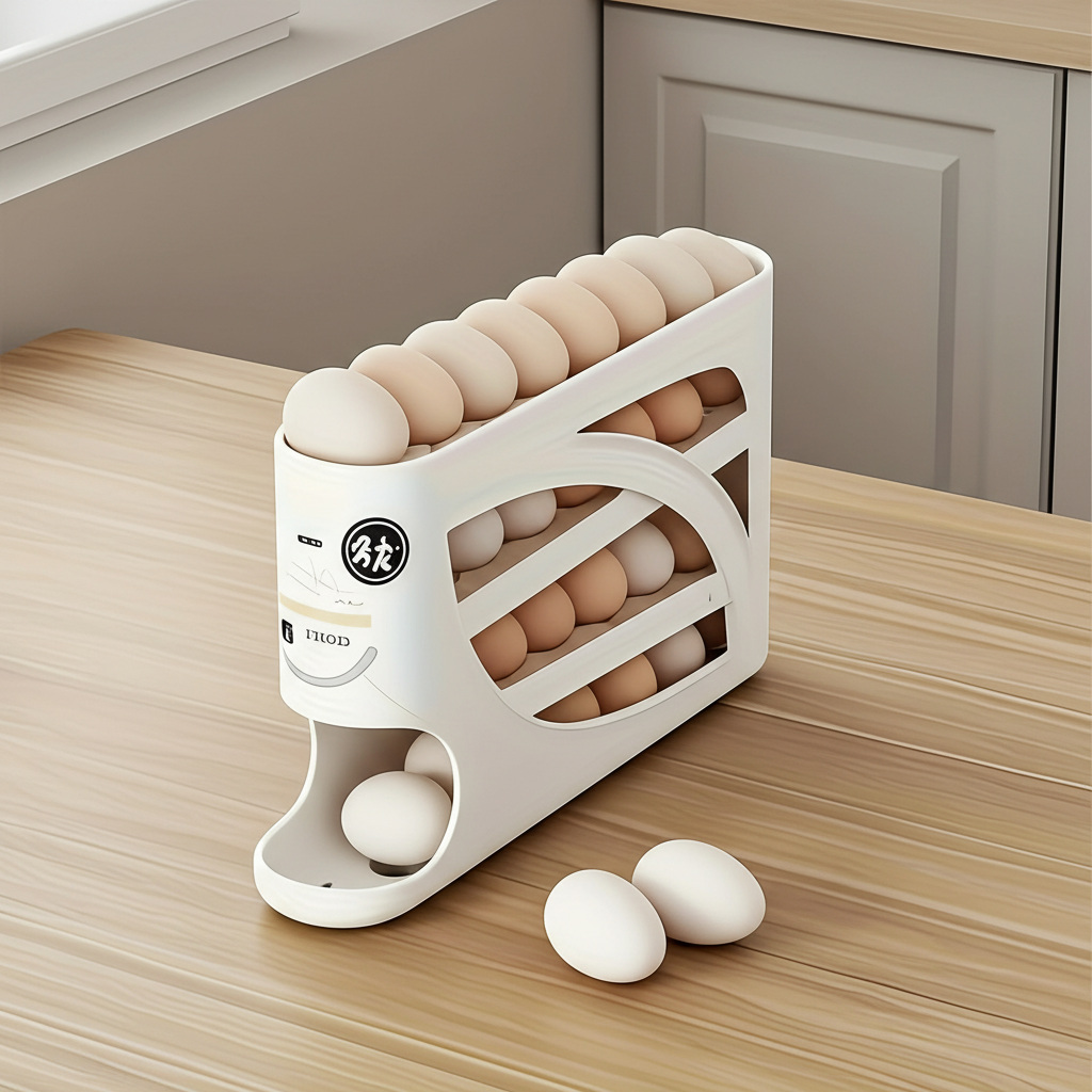 Overhead view of egg organizer
