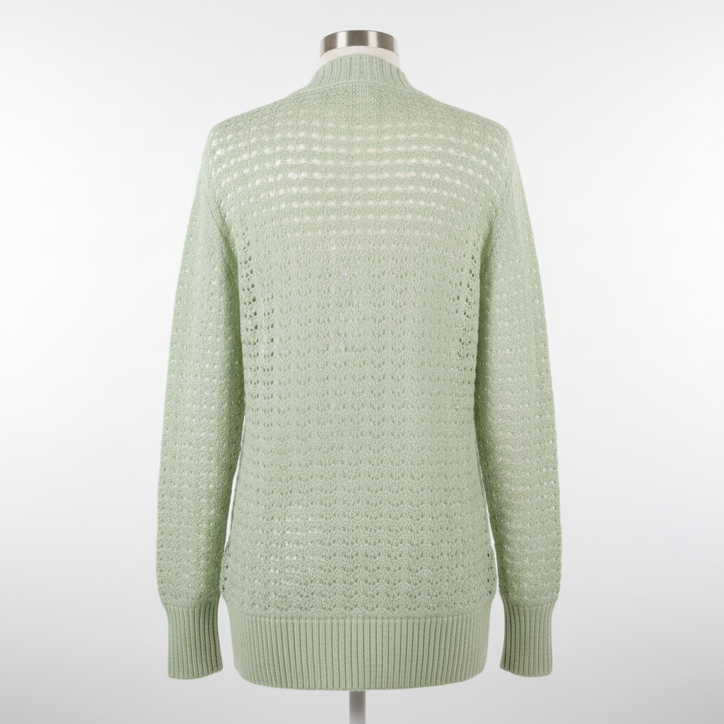 Pale Green Cardigan - Back View
