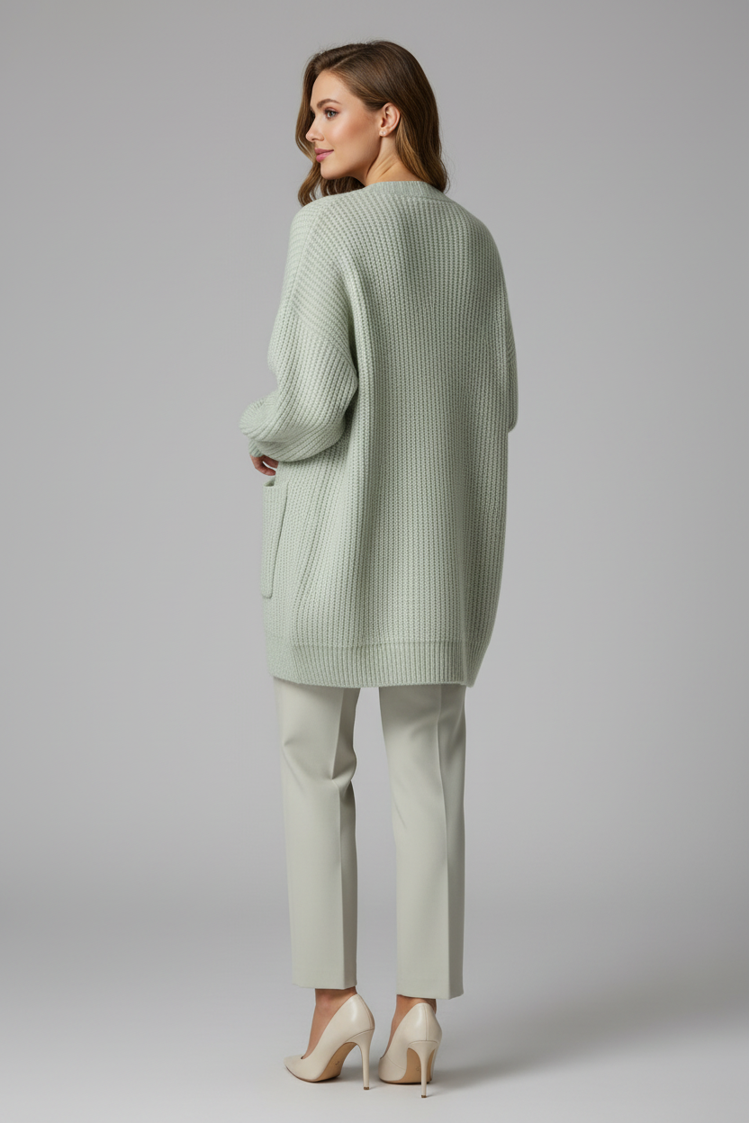 Pale Green Cardigan - Back View