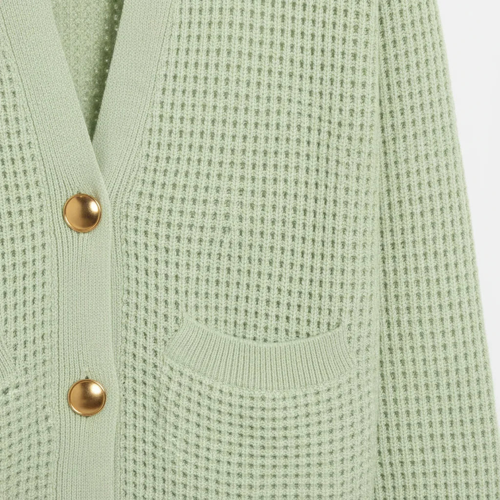 Pale Green Cardigan - Detail