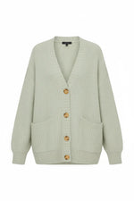 Pale Green Cardigan - Front View Studio