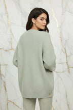 Pale Green Cardigan Marble - Back View