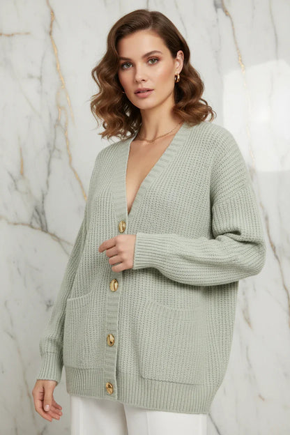 Pale Green Cardigan Marble - Detail Shot