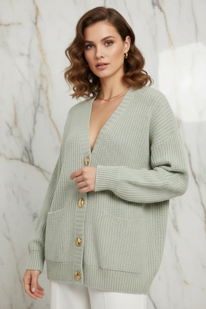 Pale Green Cardigan Marble - Detail Shot