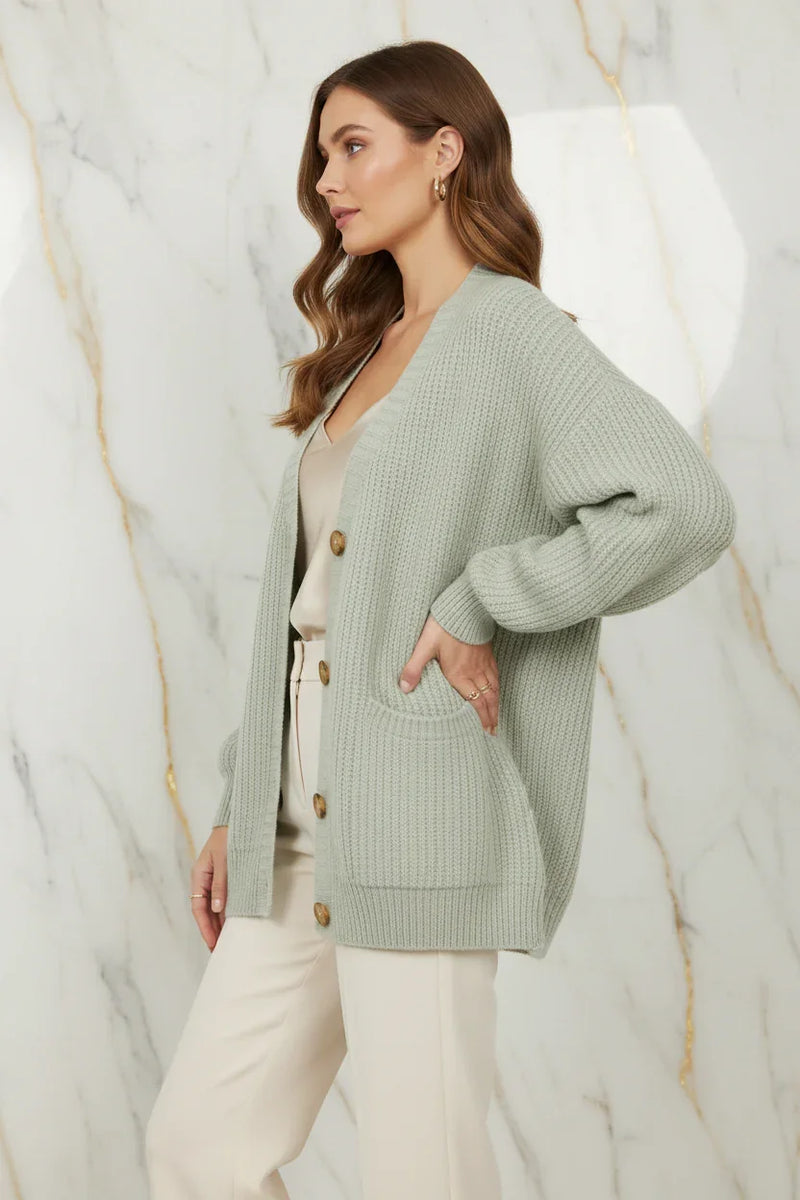 Pale Green Cardigan Marble - Side View