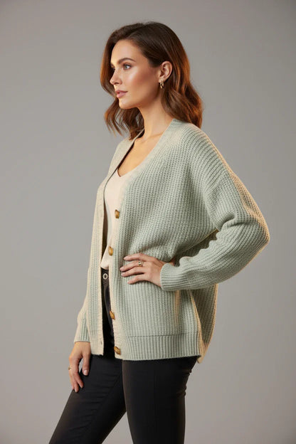 Pale Green Cardigan - Side View