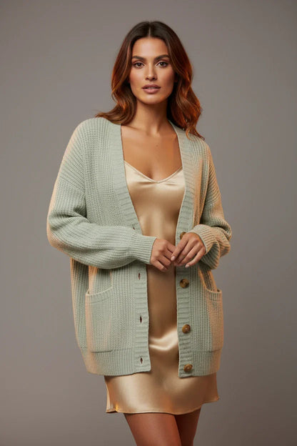 Pale Green Cardigan Studio - Front View