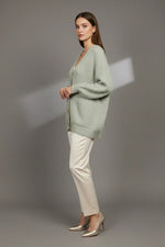 Pale Green Cardigan Studio - Side View