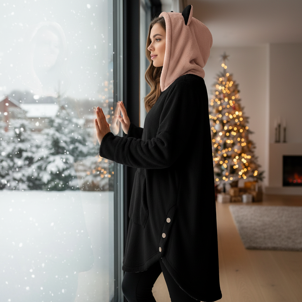 Peaceful window scene with tree reflection