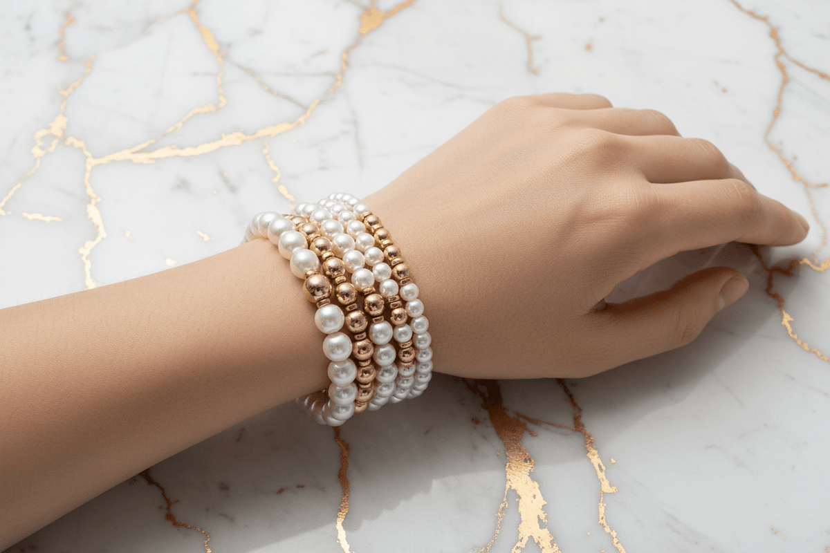 Pearl & Gold Bracelets - Shot 5