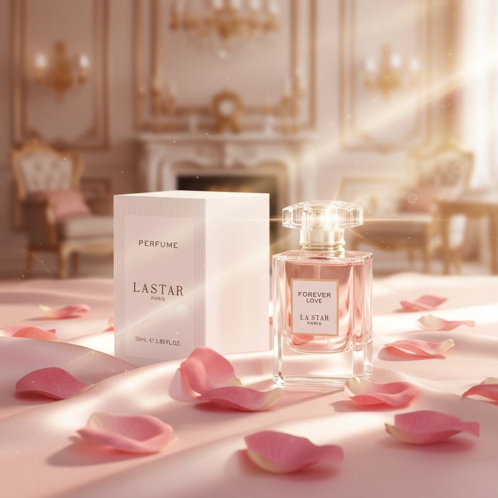 Perfume on satin fabric