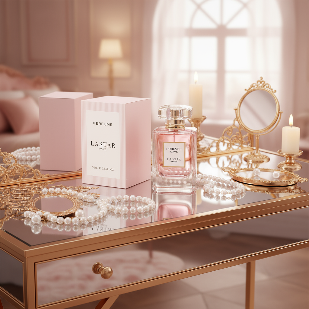Perfume on vanity table