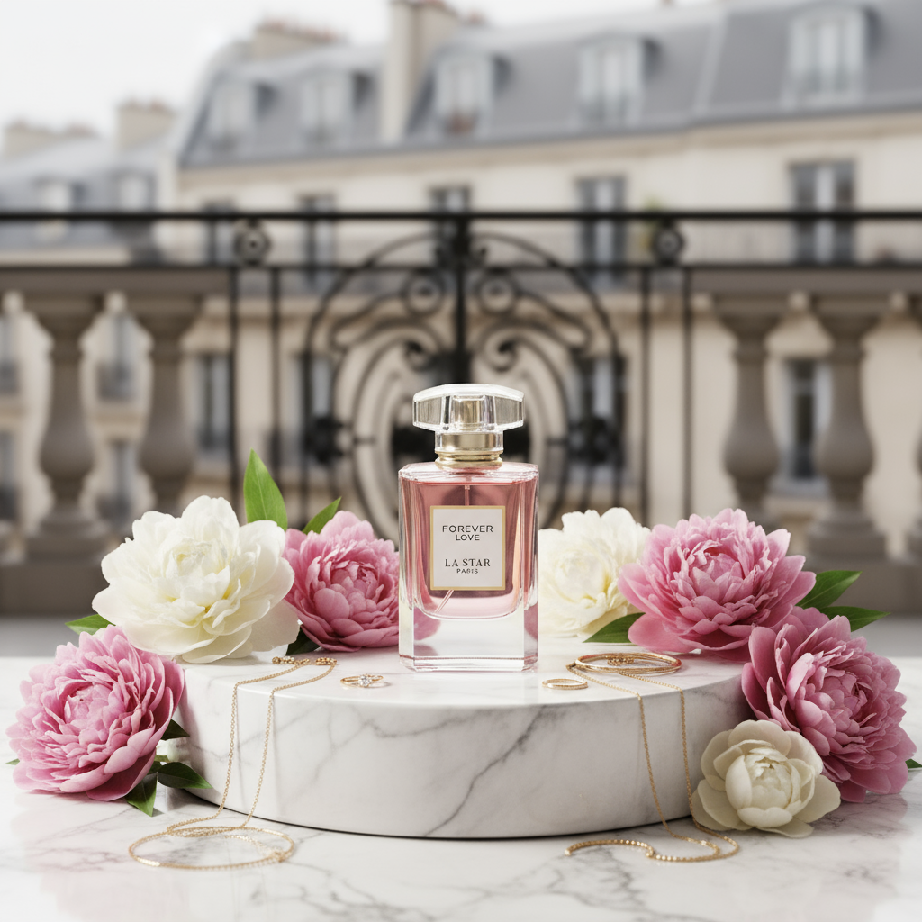 Perfume with Parisian backdrop