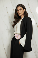 Pink bag - belt bag three-quarter black blazer