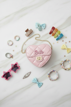 Pink bag - flat lay with kids accessories