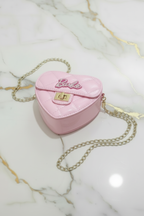 Pink bag - flat with gold chain