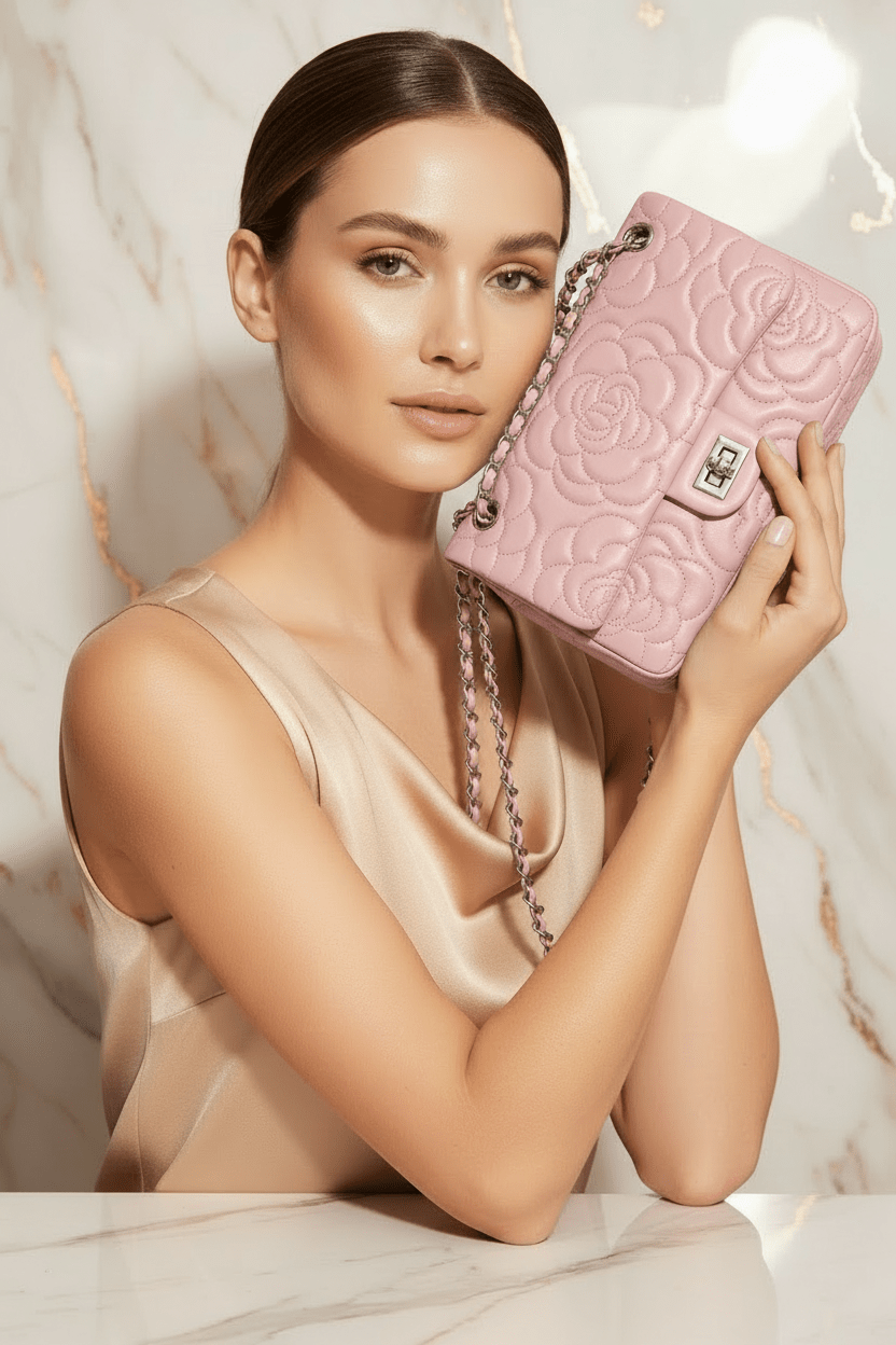 Pink bag - model portrait