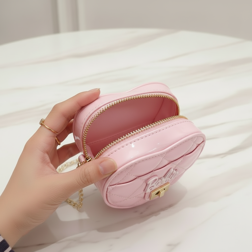 Pink bag - opened by hand