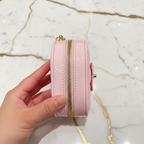 Pink bag - side by hand marble background