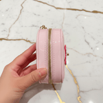 Pink bag - side by hand marble background