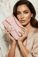Pink bag with model