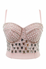 Pink Crystal Bustier - Front Close-up