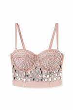 Pink Crystal Bustier - Top Down Flat Lay