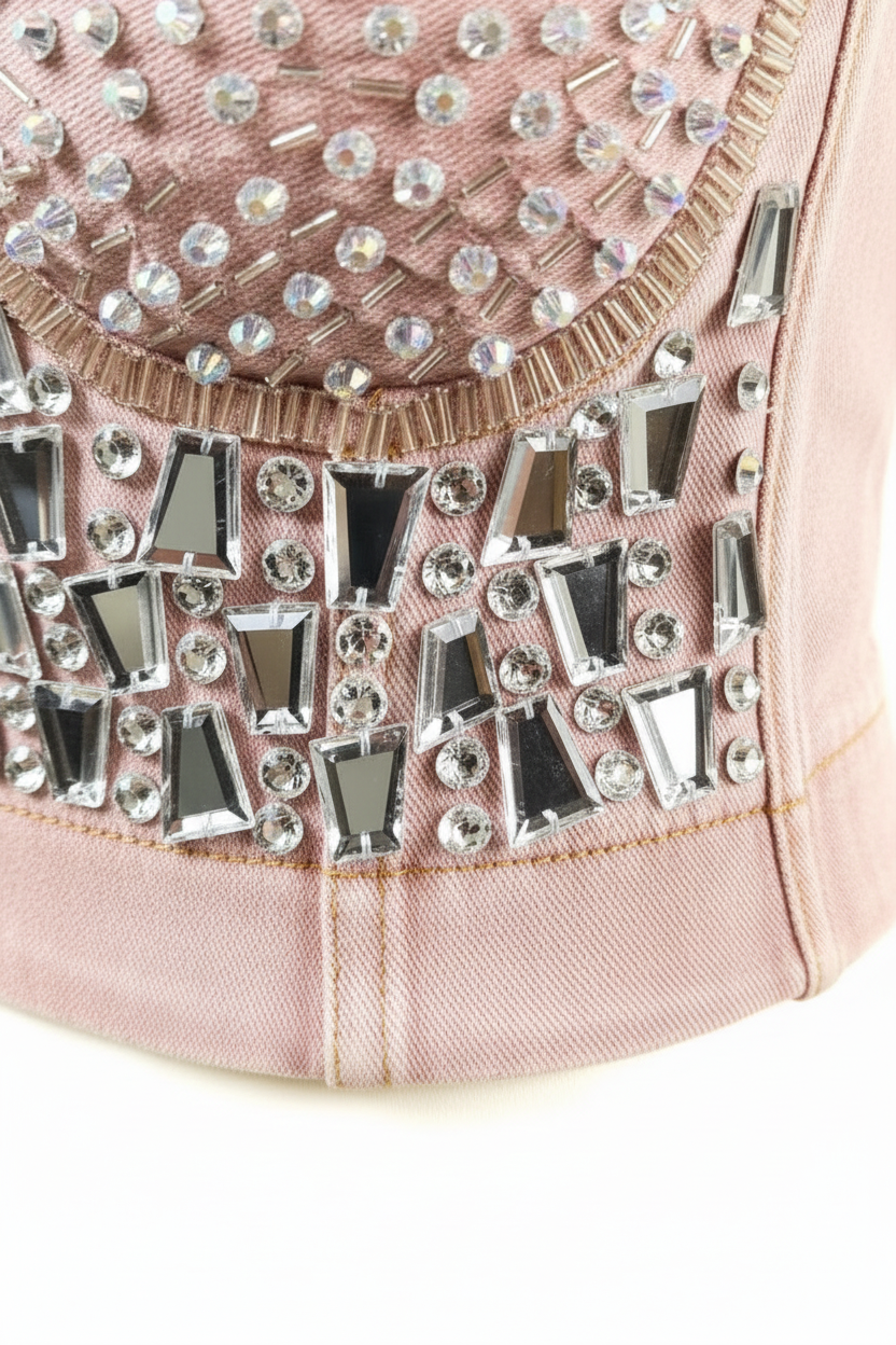 Pink Denim - Bottom Hem Detail