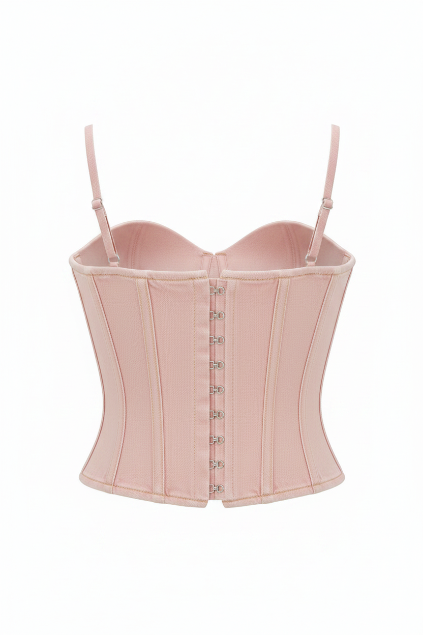 Pink Denim Corset - Back View
