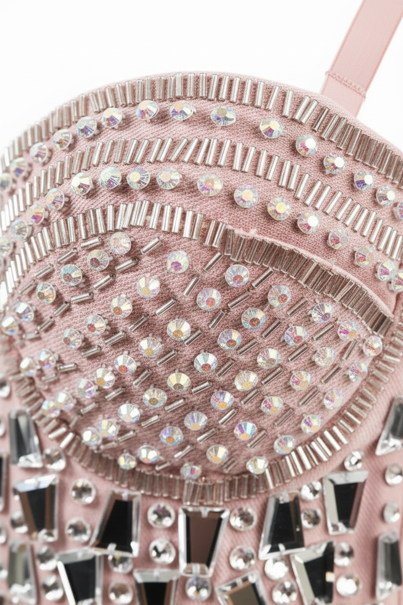 Pink Denim - Crystal Detail Macro