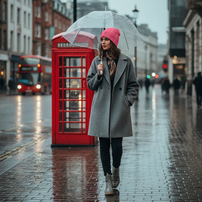 Pink Floral Knitted Hat - London Street