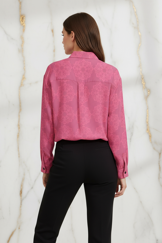 Pink Floral Shirt - Back View