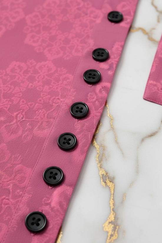 Pink Floral Shirt - Button Placket