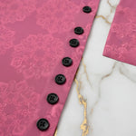 Pink floral shirt with black button placket, modern women’s fashion at Ivorynn