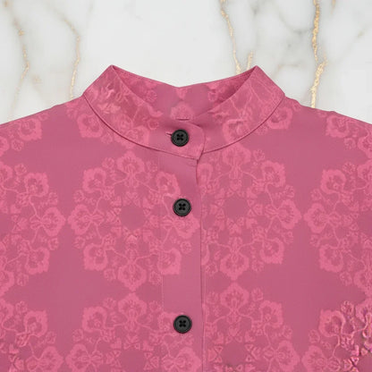 Pink Floral Shirt - Collar Detail