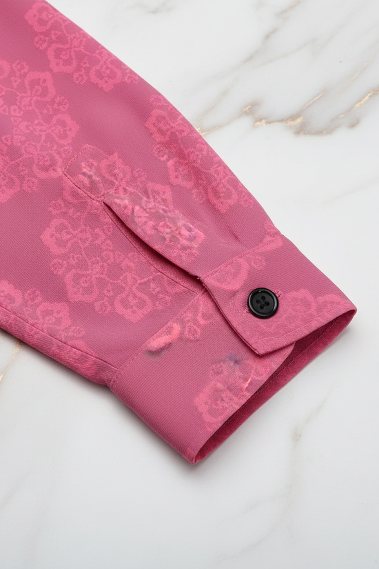 Pink Floral Shirt - Cuff Detail