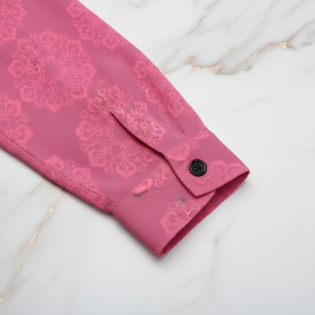Pink Floral Shirt - Cuff Detail