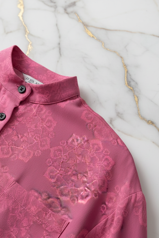 Pink Floral Shirt - Fabric Texture