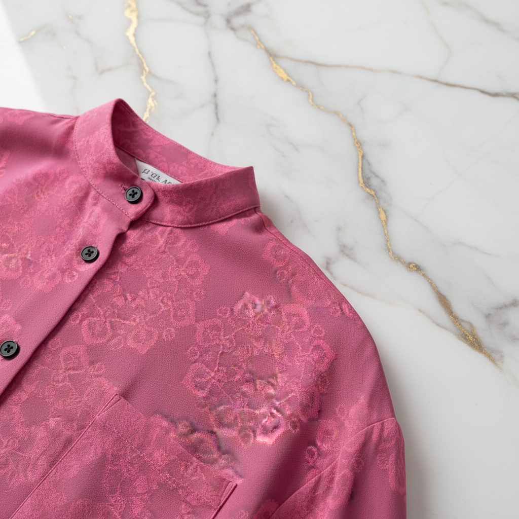 Pink Floral Shirt - Fabric Texture