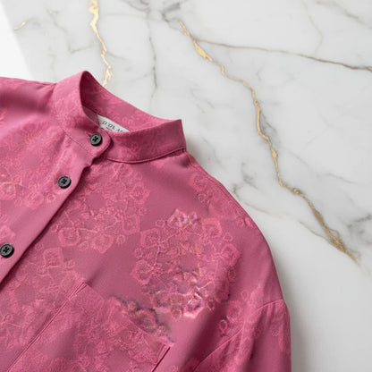 Pink Floral Shirt - Fabric Texture