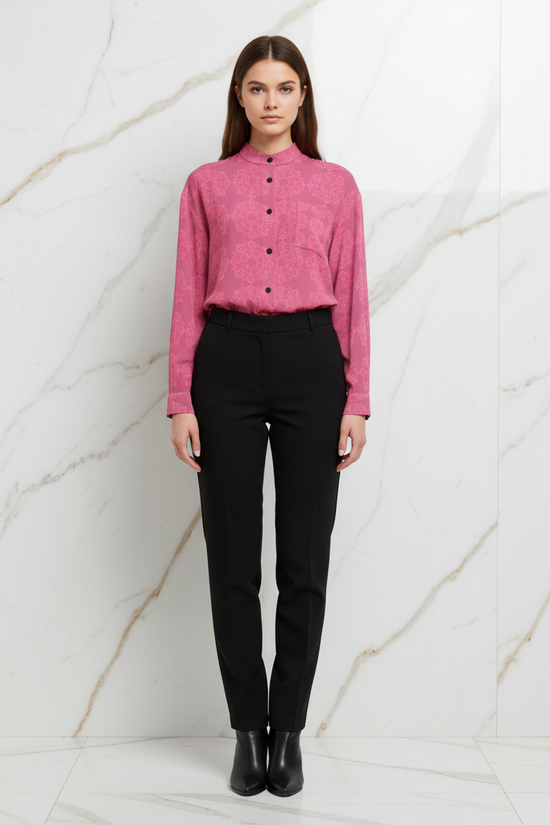 Pink Floral Shirt - Full Front View