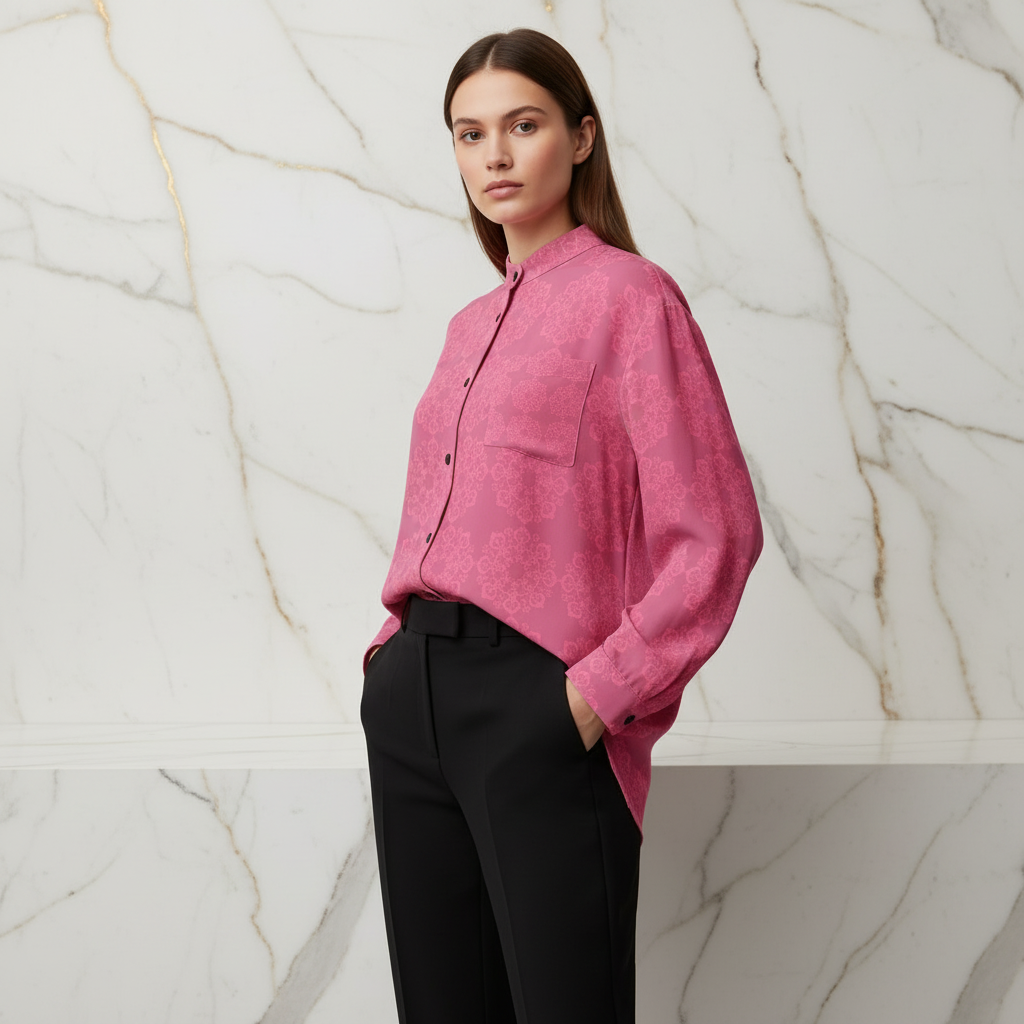 Pink Floral Shirt - Right Angle