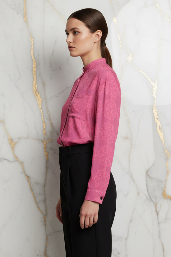 Pink Floral Shirt - Side Profile