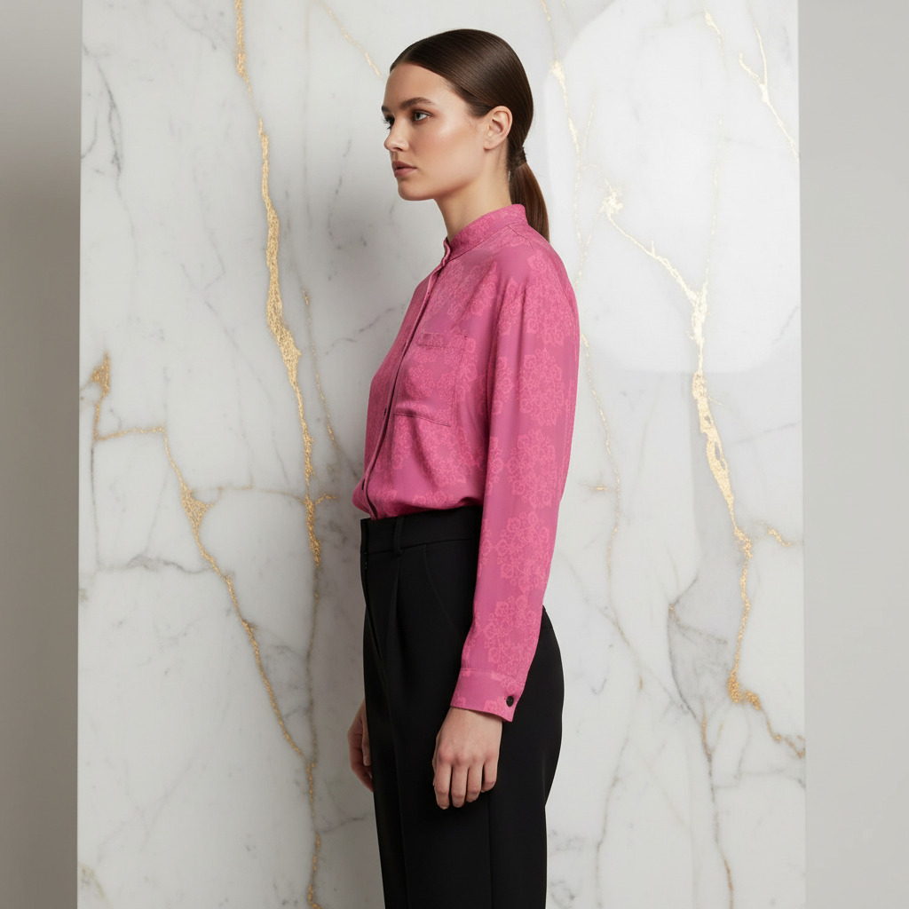 Pink Floral Shirt - Side Profile