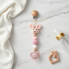 Pink Pacifier Clip with Pacifier 1