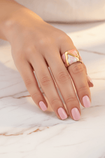 Pink Ring Hand on Marble